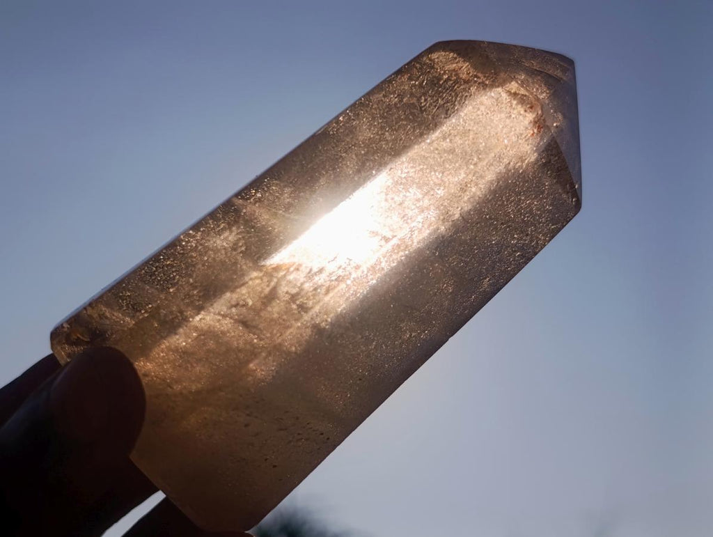 Polished Smokey Quartz Display Crystals with Rainbow Veils x 3 From Madagascar - Toprock Gemstones and Minerals 