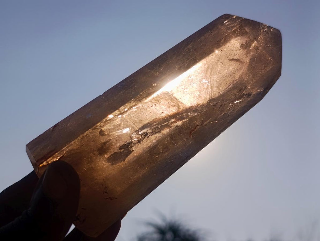 Polished Smokey Quartz Display Crystals with Rainbow Veils x 3 From Madagascar - Toprock Gemstones and Minerals 