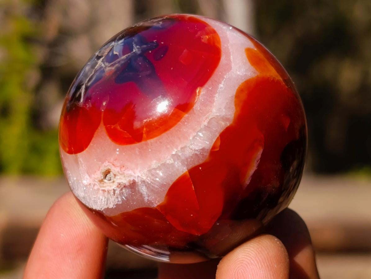 Polished Small Carnelian Agate Gemstone Spheres x 12 From Madagascar - Toprock Gemstones and Minerals 