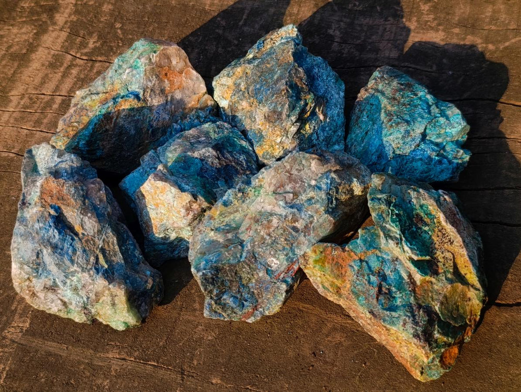 Natural Cobbed Shattuckite Specimens x 24 From Kaokoveld, Namibia - Toprock Gemstones and Minerals 