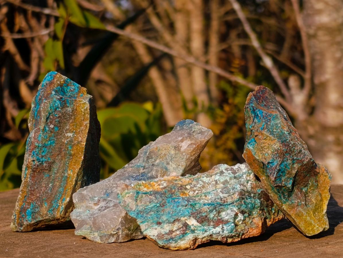 Natural Cobbed Shattuckite Specimens x 24 From Kaokoveld, Namibia - Toprock Gemstones and Minerals 