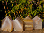 Polished Banded Agate House Shaped Slices x 12 From Madagascar - Toprock Gemstones and Minerals 
