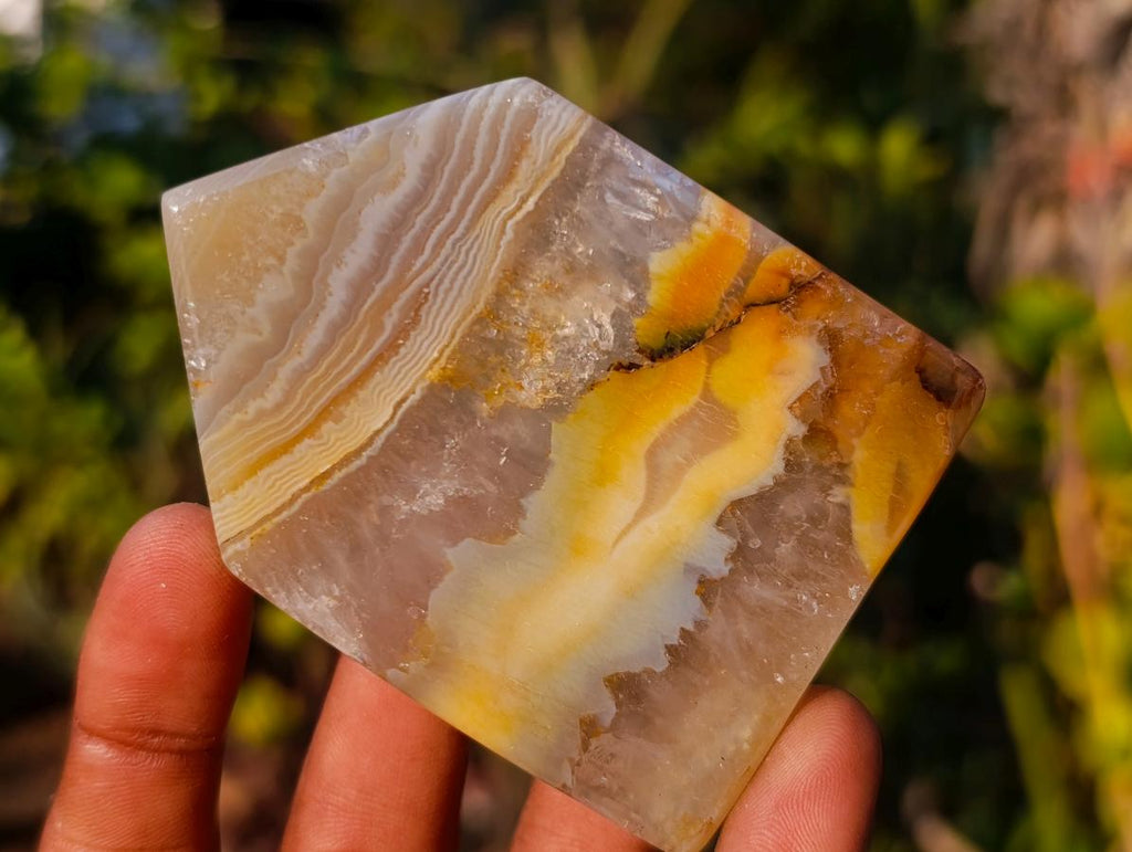 Polished Banded Agate House Shaped Slices x 12 From Madagascar - Toprock Gemstones and Minerals 