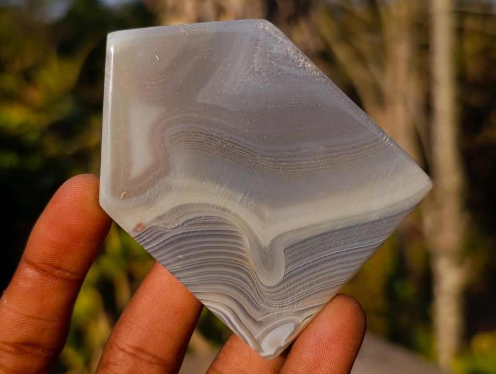 Polished Banded Agate House Shaped Slices x 12 From Madagascar - Toprock Gemstones and Minerals 