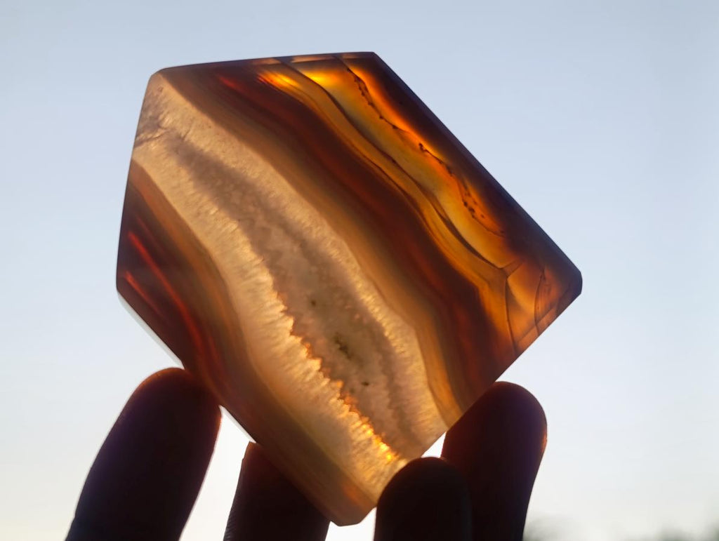 Polished Banded Agate House Shaped Slices x 12 From Madagascar - Toprock Gemstones and Minerals 