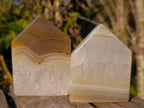 Polished Banded Agate House Shaped Slices x 12 From Madagascar - Toprock Gemstones and Minerals 