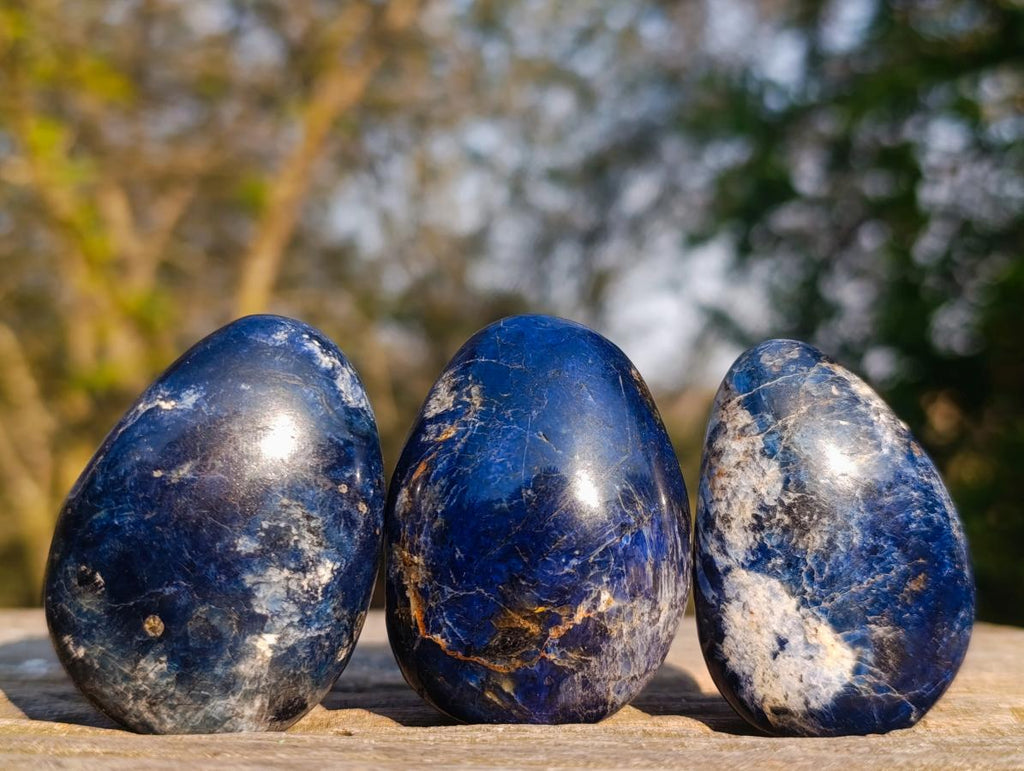 Polished Dumortierite Galets x 24 From Madagascar - Toprock Gemstones and Minerals 