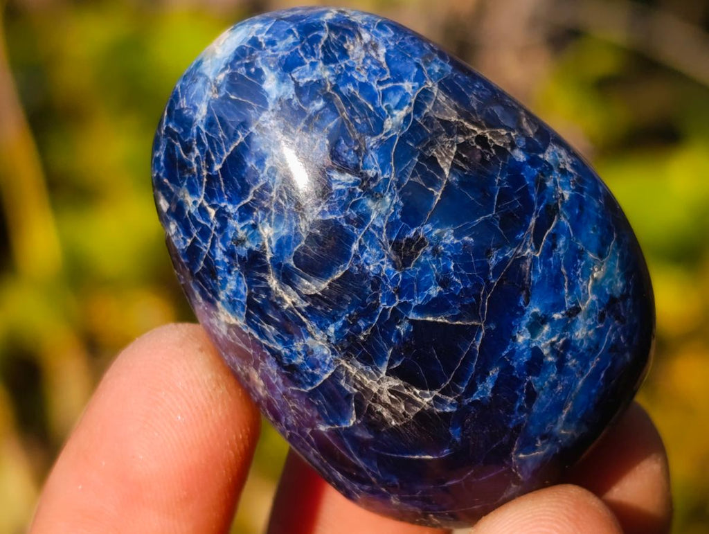 Polished Dumortierite Galets x 24 From Madagascar - Toprock Gemstones and Minerals 