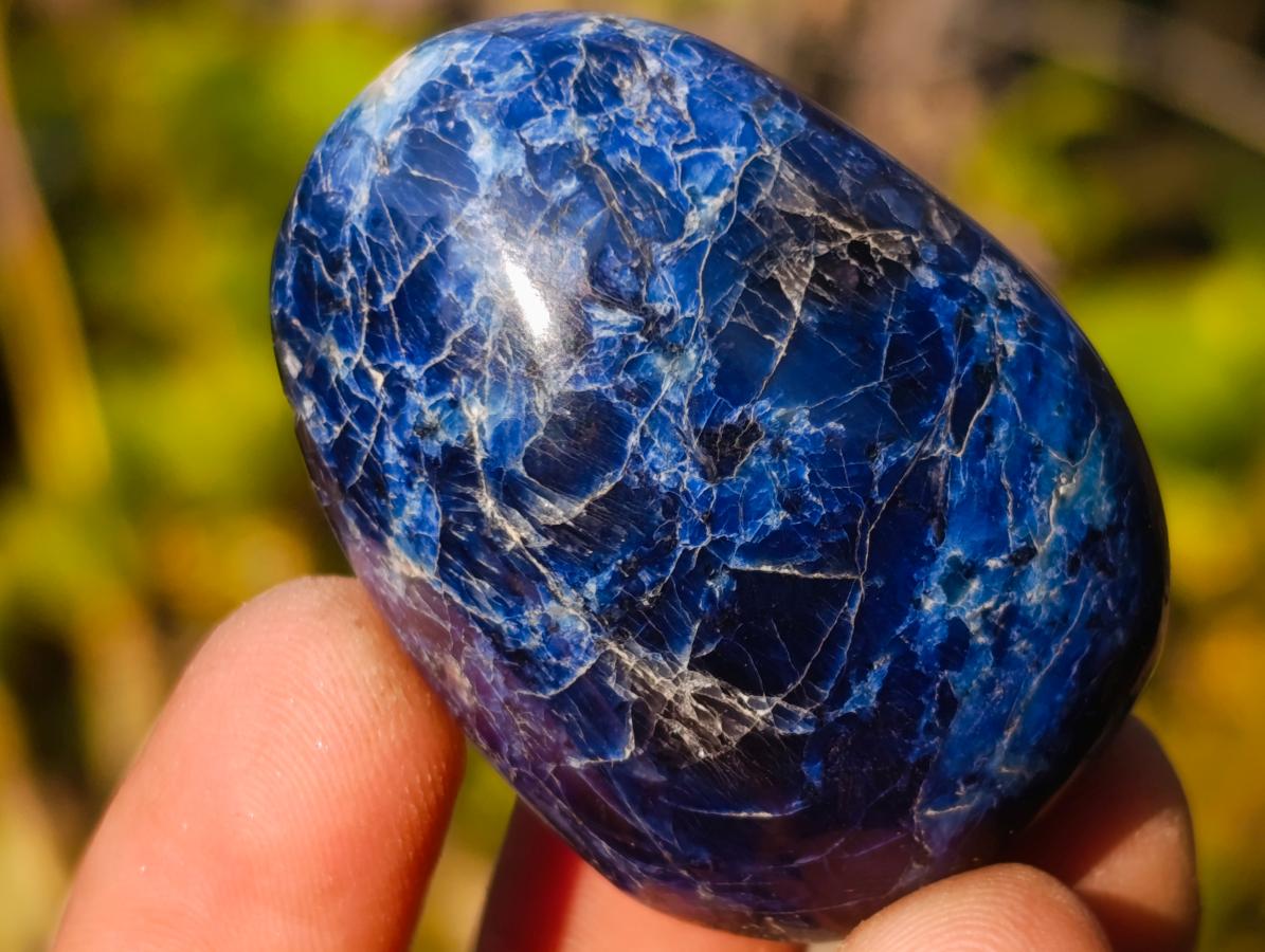 Polished Dumortierite Galets x 24 From Madagascar - Toprock Gemstones and Minerals 