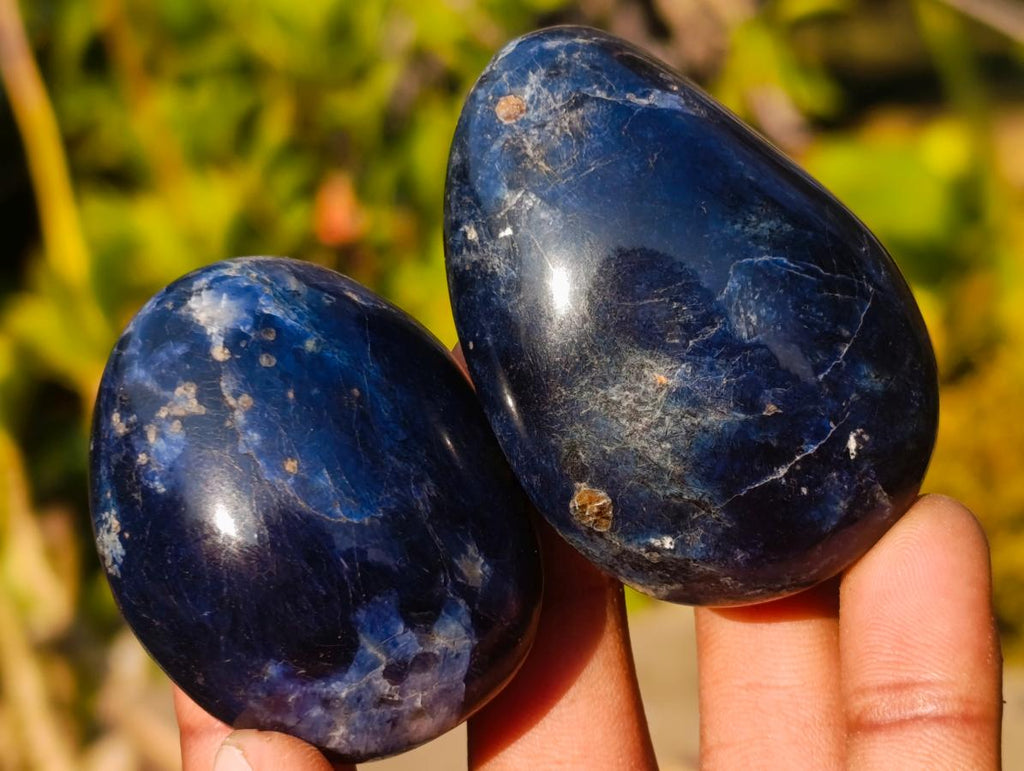 Polished Dumortierite Galets x 24 From Madagascar - Toprock Gemstones and Minerals 