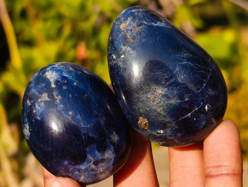 Polished Dumortierite Galets x 24 From Madagascar - Toprock Gemstones and Minerals 