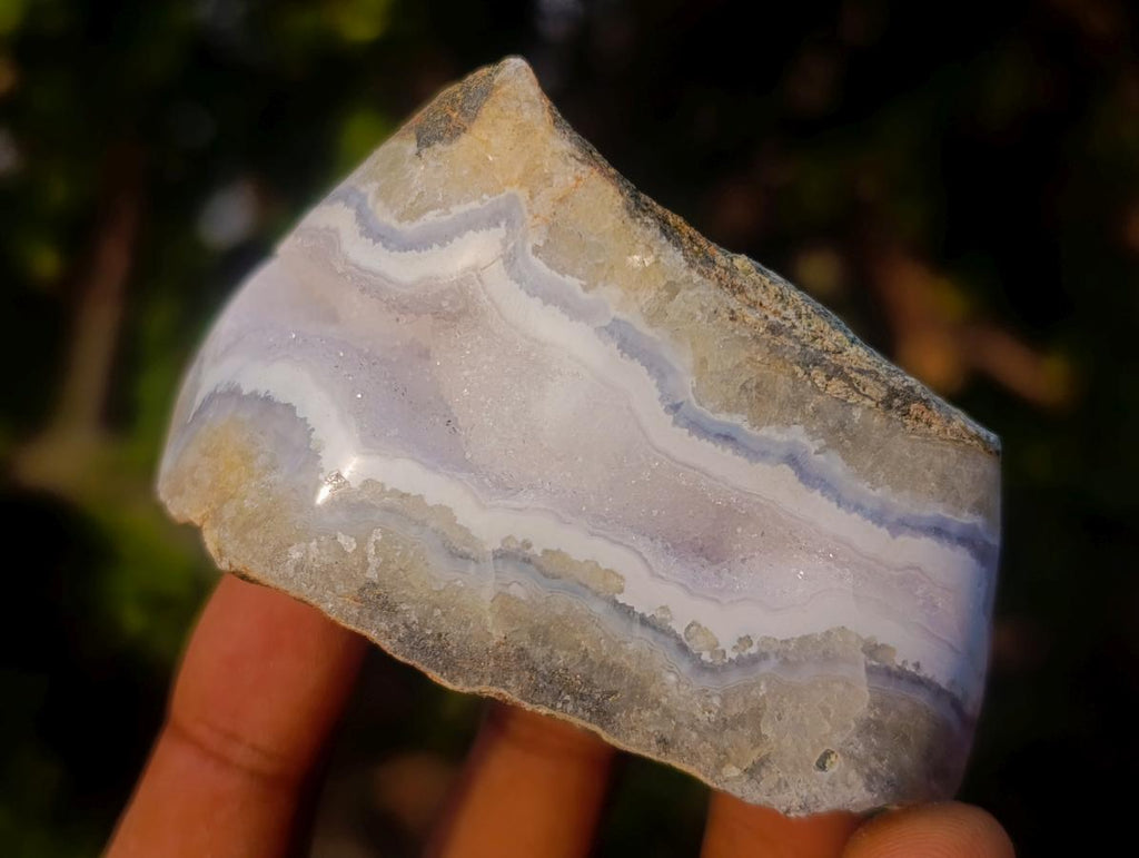 Polished on One Side Blue Lace Agate Geodes x 12 From Nsanje, Malawi - Toprock Gemstones and Minerals 