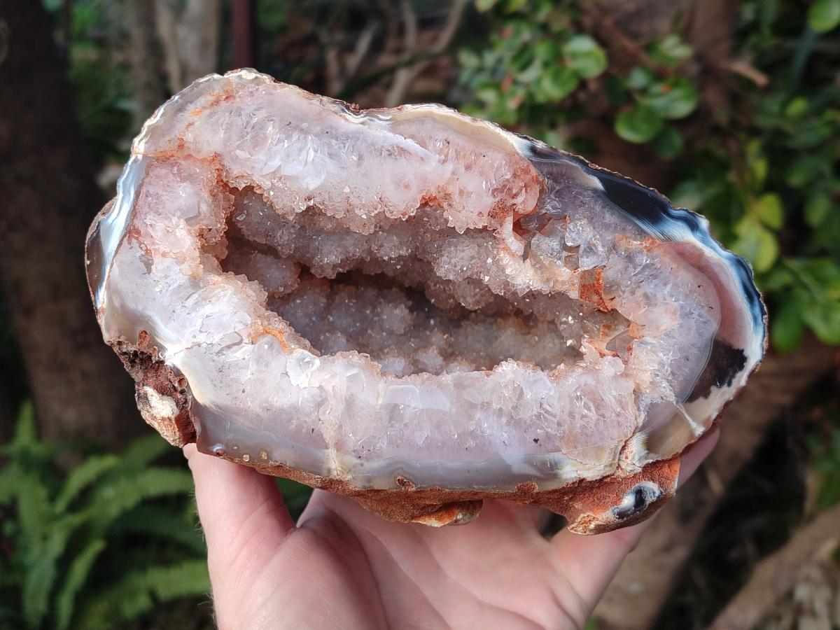 Polished Large One Side Agate Geode x 1 From Maintirano, Madagascar - Toprock Gemstones and Minerals 