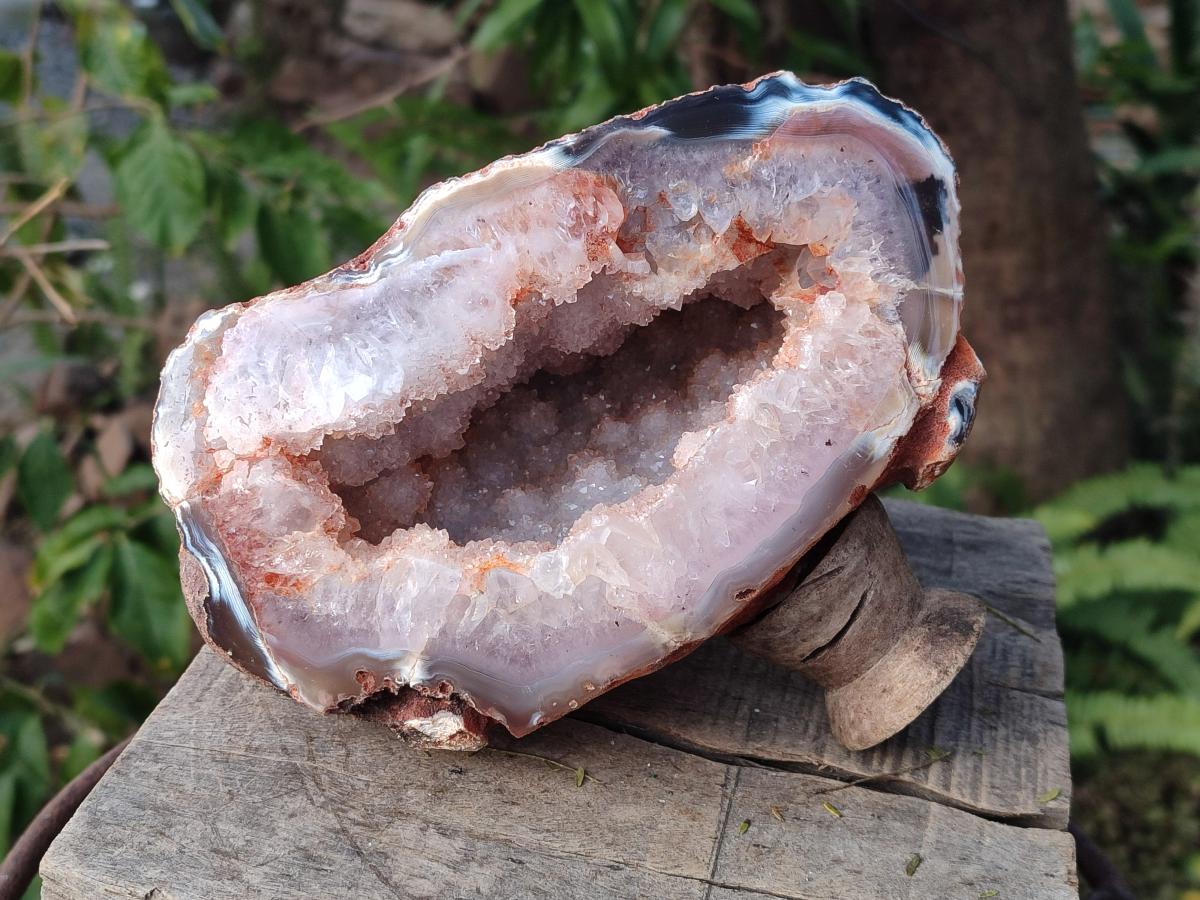 Polished Large One Side Agate Geode x 1 From Maintirano, Madagascar - Toprock Gemstones and Minerals 