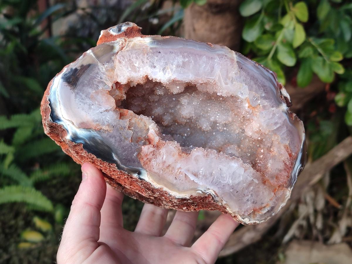 Polished Large One Side Agate Geode x 1 From Maintirano, Madagascar - Toprock Gemstones and Minerals 
