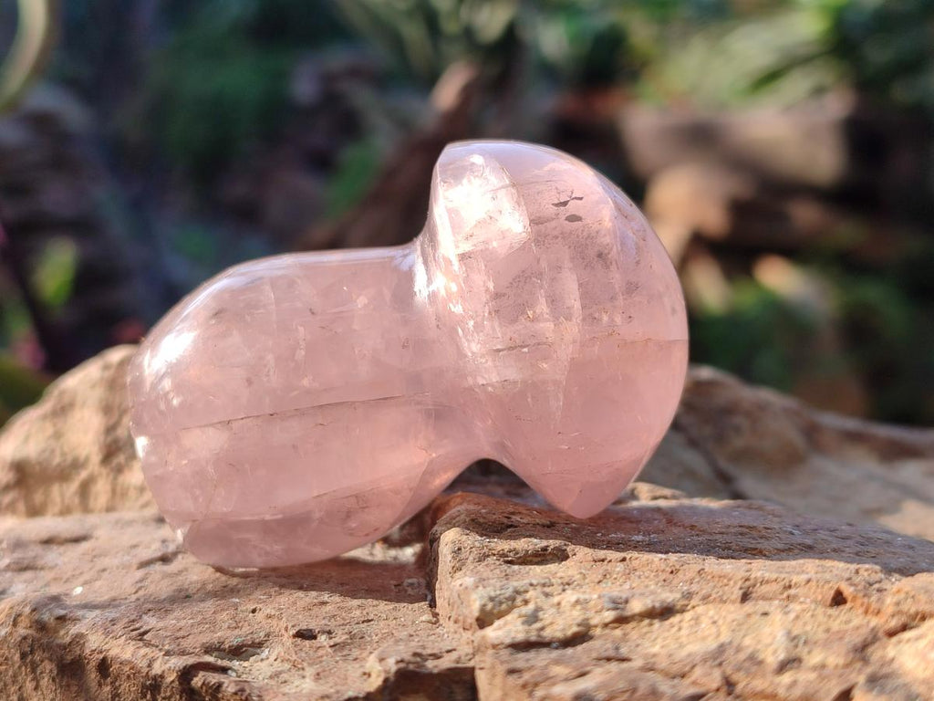 Polished Gemmy Rose Quartz Mushrooms x 12 From Madagascar - Toprock Gemstones and Minerals 