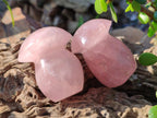 Polished Gemmy Rose Quartz Mushrooms x 12 From Madagascar - Toprock Gemstones and Minerals 