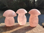 Polished Gemmy Rose Quartz Mushrooms x 12 From Madagascar - Toprock Gemstones and Minerals 