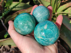 Polished Amazonite Spheres x 6 From Madagascar
