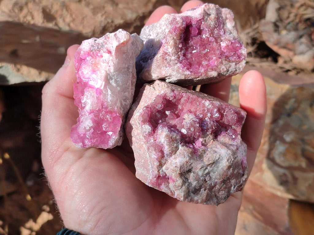 Natural Spherocobaltite Specimens x 6 From Musonoi Mine, Congo
