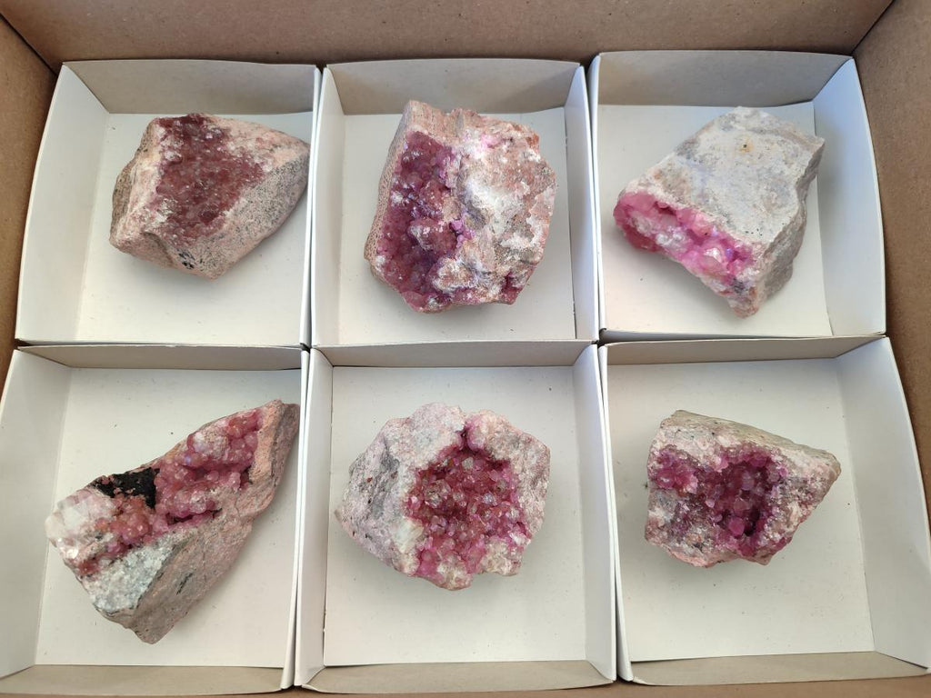Natural Spherocobaltite Specimens x 6 From Musonoi Mine, Congo
