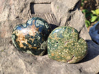 Polished Large Orbicular Ocean Jasper Hearts x 4 From Northwest Coast, Madagascar