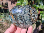 Polished Large Orbicular Ocean Jasper Hearts x 4 From Northwest Coast, Madagascar