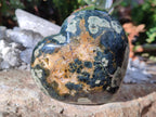 Polished Large Orbicular Ocean Jasper Hearts x 4 From Northwest Coast, Madagascar