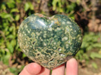 Polished Large Orbicular Ocean Jasper Hearts x 4 From Northwest Coast, Madagascar
