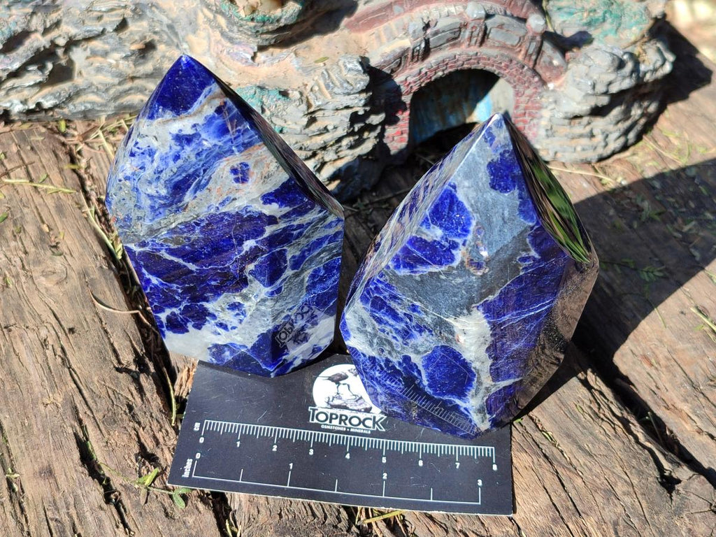 Polished Sodalite Crystals with Silver Hematite x 6 From Kunene River, Namibia