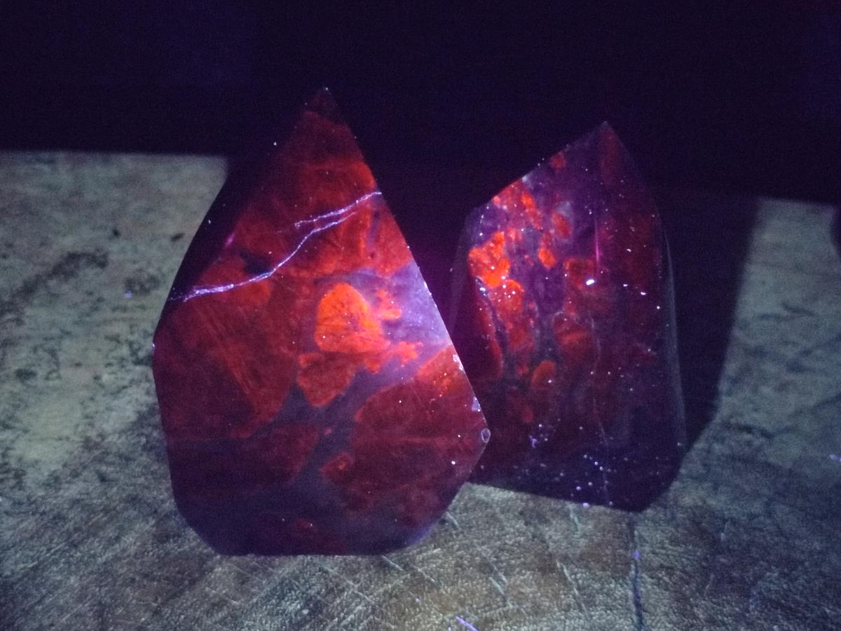 Polished Sodalite Crystals with Silver Hematite x 6 From Kunene River, Namibia