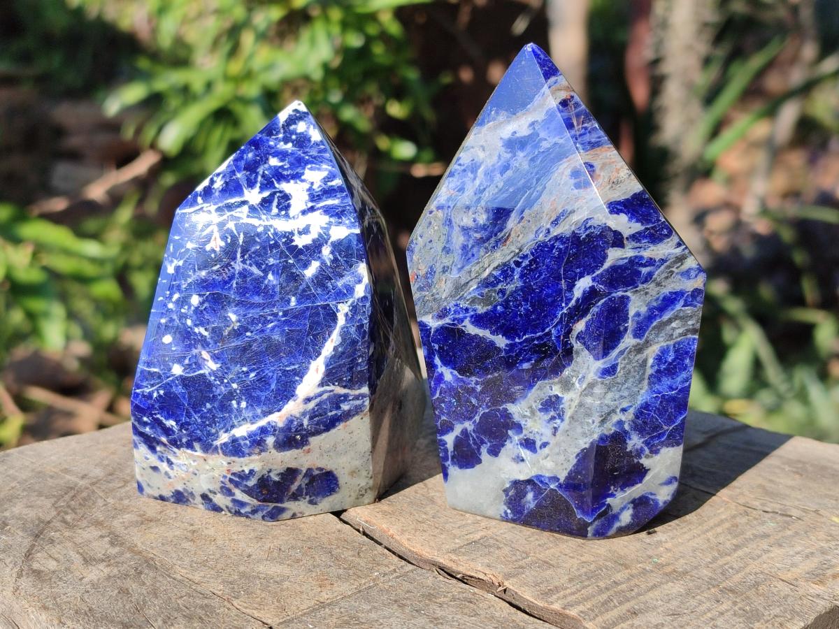 Polished Sodalite Crystals with Silver Hematite x 6 From Kunene River, Namibia