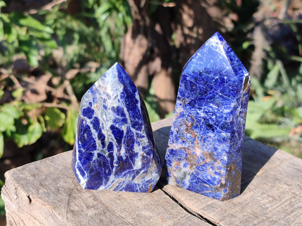 Polished Sodalite Crystals with Silver Hematite x 6 From Kunene River, Namibia