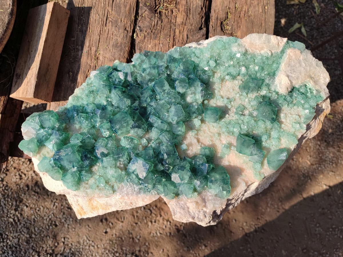 Natural XL Green Cubic Fluorite Specimen x 1 From Mandrosonoro, Madagascar