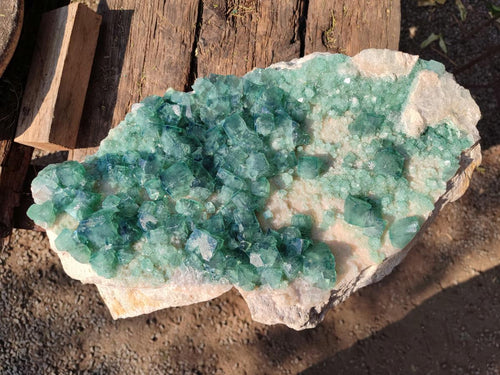 Natural XL Green Cubic Fluorite Specimen x 1 From Mandrosonoro, Madagascar