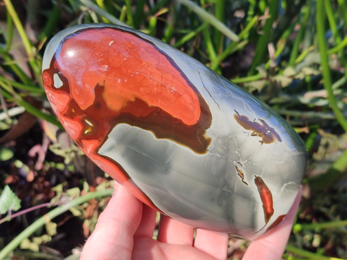 Polished Polychrome Jasper Standing Display Pieces x 3 From NW Coast, Madagascar