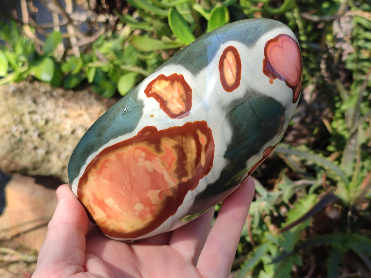 Polished Polychrome Jasper Standing Display Pieces x 3 From NW Coast, Madagascar