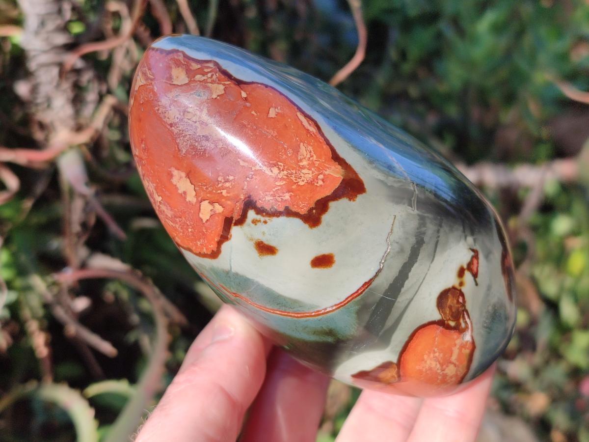 Polished Polychrome Jasper Standing Display Pieces x 3 From NW Coast, Madagascar