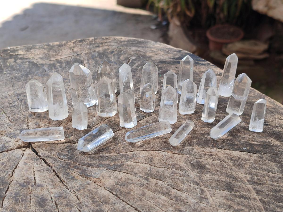 Polished Clear Quartz Pendant Sized Crystals x 35 From Madagascar