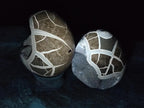 Polished and Natural Septerye Sauvage "Dragons Egg" Geodes x 2 From Mahajanga, Madagascar
