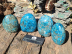 Polished Blue Apatite Standing Display Pieces x 4 From Betroka, Madagascar