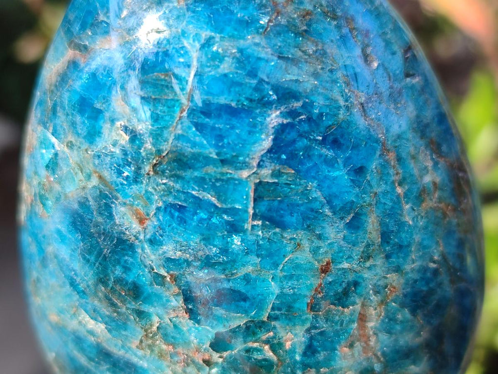 Polished Blue Apatite Standing Display Pieces x 4 From Betroka, Madagascar