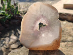 Polished One Side Agate Amethyst Crystalline Geodes x 2 From Maintirano, Madagascar