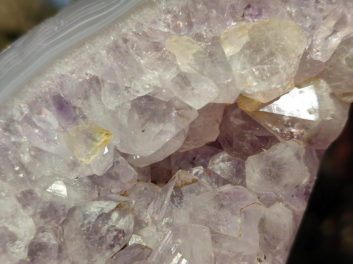 Polished One Side Agate Amethyst Crystalline Geodes x 2 From Maintirano, Madagascar