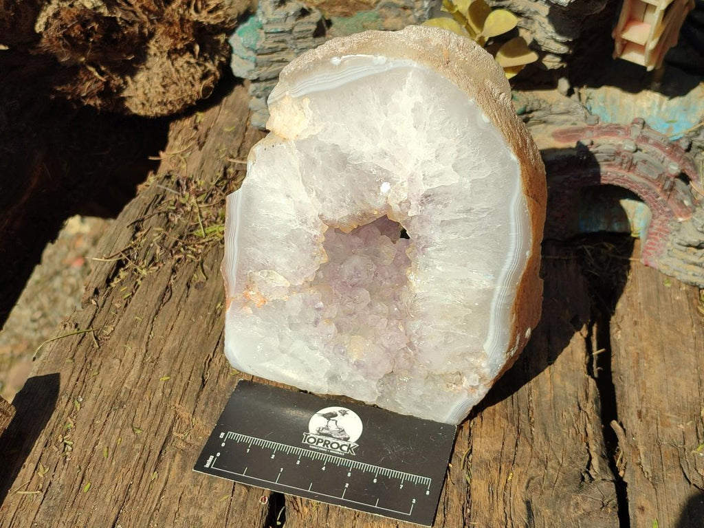 Polished One Side Agate Amethyst Crystalline Geodes x 2 From Maintirano, Madagascar