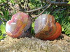 Polished Ocean Jasper Hearts x 6 From Northwest Coast, Madagascar