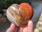 Polished Ocean Jasper Hearts x 6 From Northwest Coast, Madagascar