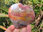 Polished Ocean Jasper Hearts x 6 From Northwest Coast, Madagascar
