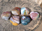 Polished Ocean Jasper Hearts x 6 From Northwest Coast, Madagascar