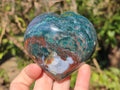 Polished Ocean Jasper Hearts x 6 From Northwest Coast, Madagascar